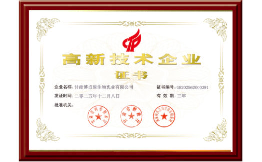 高新技术企业证书